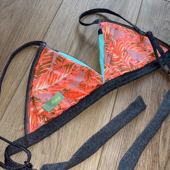 Maaji Bikini Coral Pink Purple Blue Gray Bikini - Picture 5 of 6